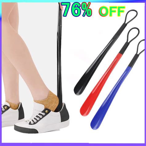 Long Handled Spoon Shape Shoe Horn Plastic Shoehorn Shoe Remover Aid ...