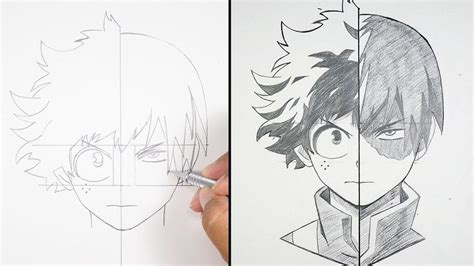 How to Draw Deku vs Todoroki Easy Tutorial - My Hero Academia | Easy ...