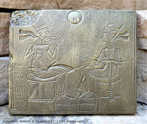 History Egyptian Akhenaten Nefertiti & Daughters Plaque - Etsy