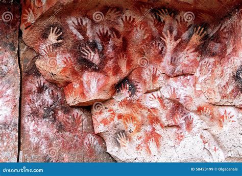 Ancient Cave Paintings In Patagonia Stock Photo - Image: 58423199