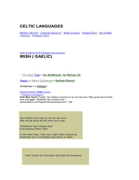 CELTIC LANGUAGES