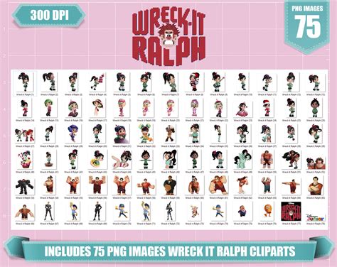 Wreck it Ralph clipart 75 png images printable disney Wreck | Etsy