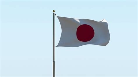 Animated Japan Flag 3D model animated | CGTrader