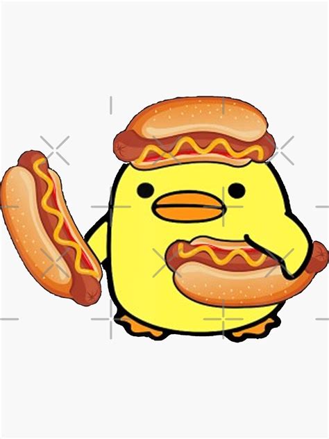 "Glizzy Gladiator Duck Hotdog Meme " Sticker by HeRRO-GIft | Redbubble