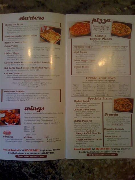 LaRosa's Pizzeria Menu, Menu for LaRosa's Pizzeria, Crescent Springs/Fort Wright, Cincinnati ...