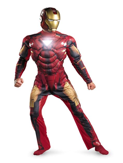 Deluxe Light Up Iron Man Muscle Chest Costume