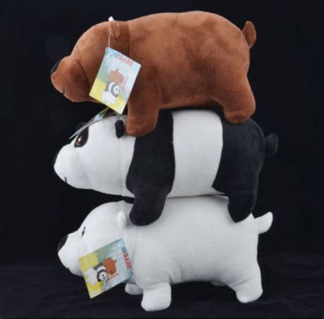 Cute We Bare Bears Grizzly Panda Ice Bear Plush Toy Doll 10 | We bare bears, Bear plush