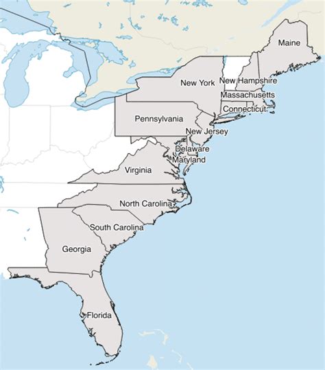 USA East Coast Map Printable Map of east coast of the united states – Automotivecube