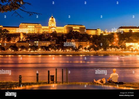 Buda Castle (Royal Palace) at night, Budapest, Romania, Europe Stock Photo - Alamy