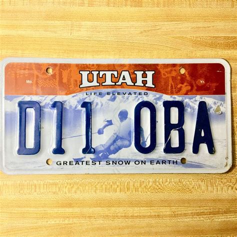 Utah License Plate D11 OBA | License plate, Plates, Utah