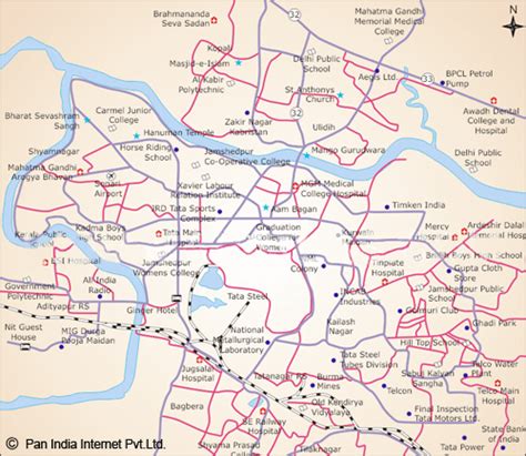 Jamshedpur Maps, Tourist Map of Jamshedpur, Location of Jamshedpur