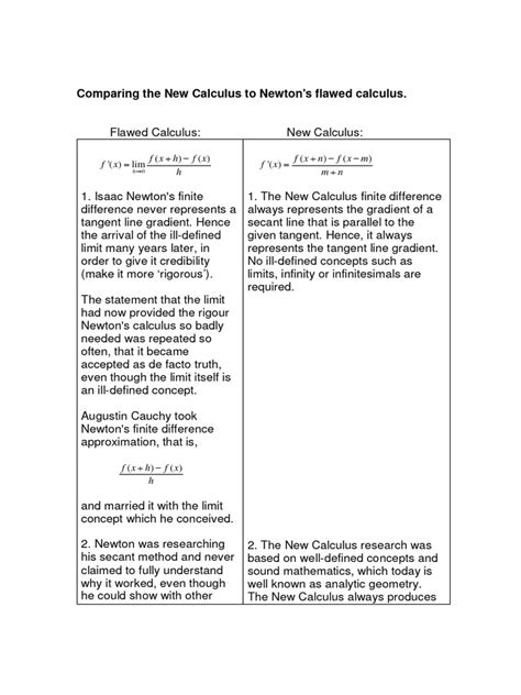 Comparing The New Calculus To Newton | PDF | Calculus | Differential ...