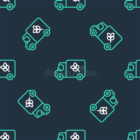 Line Flour Truck Icon Isolated Seamless Pattern on Black Background. Vector Stock Vector ...