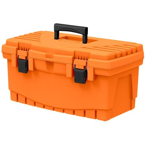 The Home Depot 19 in. Plastic Tool Box with Metal Latches and Removable ...