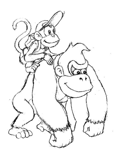 Super Mario Donkey Kong Coloring Pages