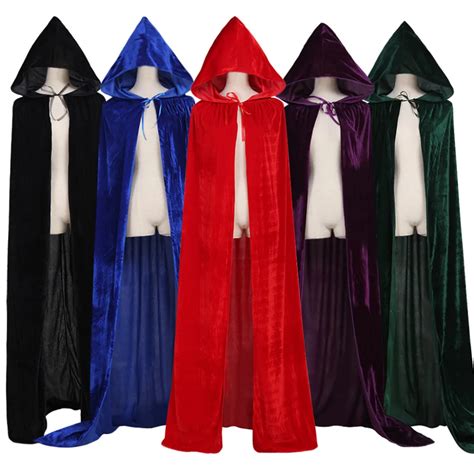 Medieval Witchcraft Cloak Cape Gothic Hooded Velvet Renaissance Cloak Wicca Robe Halloween ...