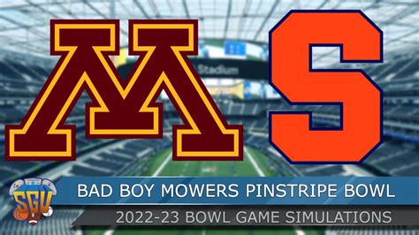 Bad Boy Mowers Pinstripe Bowl 2022 - Minnesota vs Syracuse - Full Game Highlights (NCAA 14 Sim ...