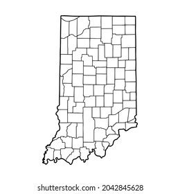 Indiana Outline Map Counties Stock Illustration 2122610984 | Shutterstock