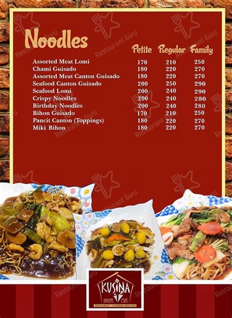 Menu at DnC Kusina restaurant, Malabon