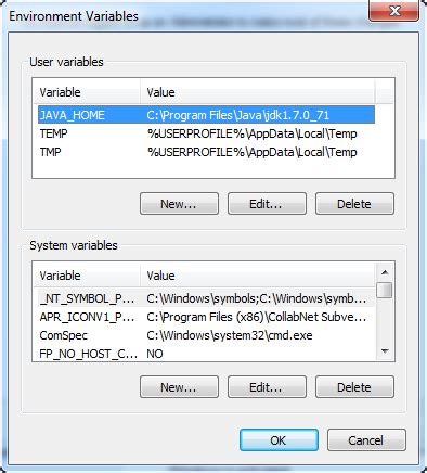 Set Environment Variables for Java