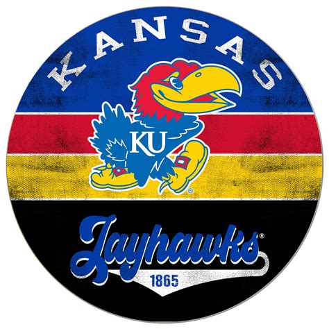 Kansas Jayhawks 20'' x 20'' Retro Logo Circle Sign