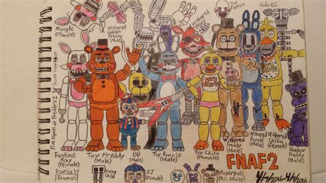 FNAF Drawing - FNAF 2 Characters by BlueTronicBear on DeviantArt