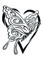 Tribal Butterfly Heart Temporary Tattoo – Temporary Tattoos