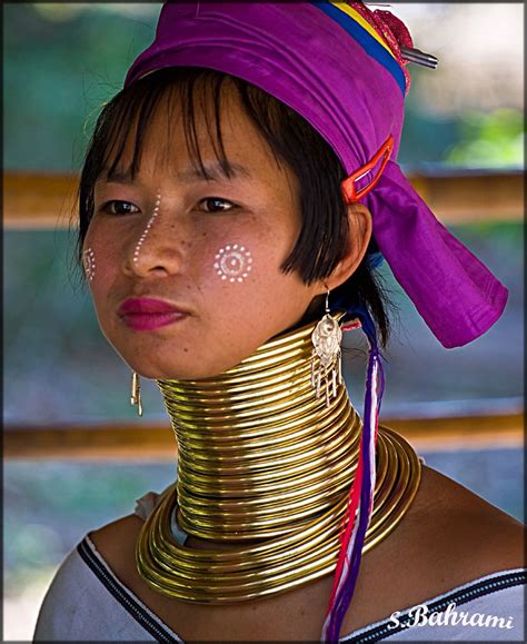 Burmese Long Neck Tribe woman in refugee camp in Chiang Mi. - a photo ...