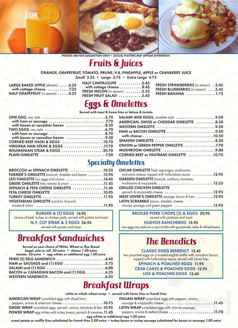 Majestic Diner menu in Westbury, New York, USA