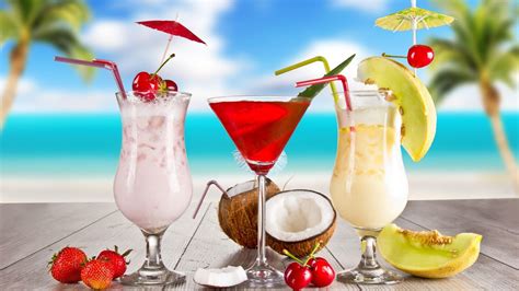 tropical drinks | Tropical Cocktail Beach Drink | High Quality Wallpaper Images 1080p ...