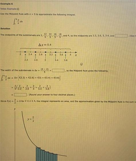 Solved Use the Midpoint Rule with n=5 to approximate the | Chegg.com