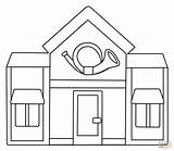 Post Office Coloring Pages For Kids Sketch Page sketch template