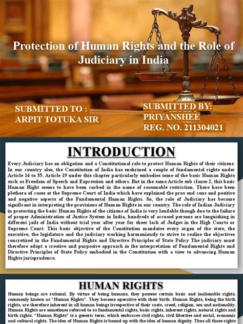 Protection of Human Rights and The Role of Judiciary in India | PDF | Human Rights | Supreme ...