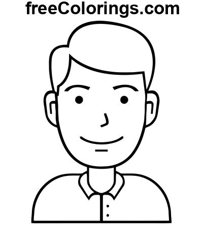 Male User Man Person Avatar – Free Printable Coloring Pages