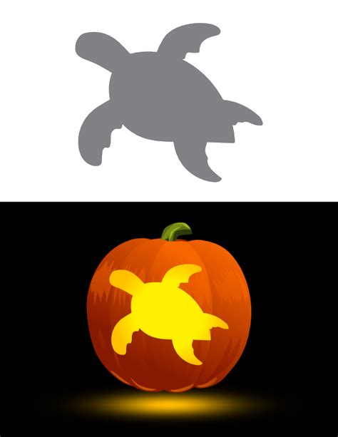 Printable Easy Sea Turtle Pumpkin Stencil