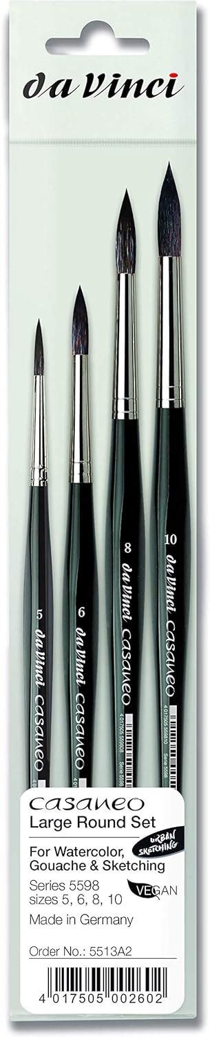 Amazon.com: da Vinci Brushes 5598 Casaneo Large Round (Sizes 5,6,8,10 ...