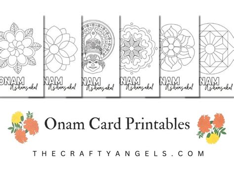 Onam Activity : Creative Printable Greeting Cards to Color - The Crafty ...