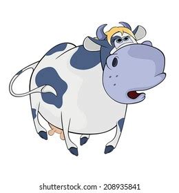 Blue Cow Cartoon Stock Vector (Royalty Free) 208935841 | Shutterstock