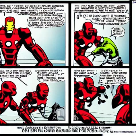 Ironman comic strip | Stable Diffusion