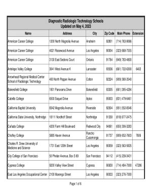 Fillable Online Department-Approved California Radiologic Technology Schools. Approved ...