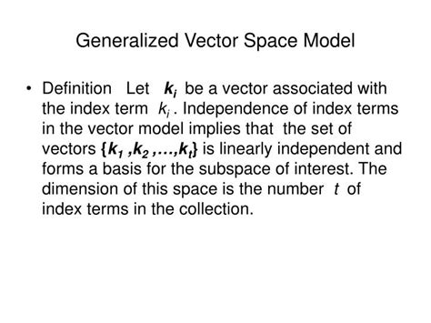 PPT - Generalized Vector Space Model PowerPoint Presentation, free ...