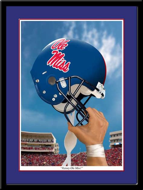 Ole Miss Victory Football Helmet Framed Print Framed Picture