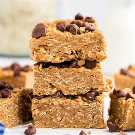 No Bake Peanut Butter Oatmeal Bars - Princess Pinky Girl