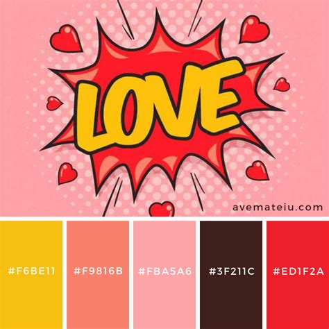 Love – Pop Art Color Palette #194 – Color combination, Color pallets ...