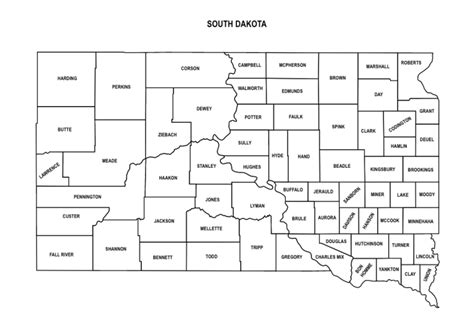 South Dakota County Map: Editable & Printable State County Maps