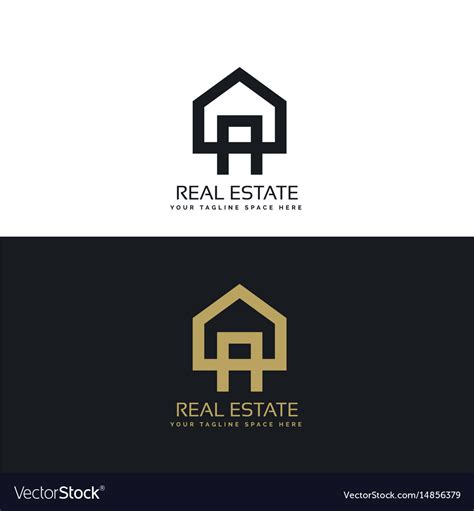 House logo design in clean minimal style Vector Image