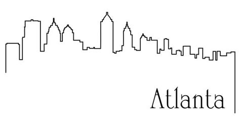 Atlanta Skyline Outline Backgrounds Illustrations, Royalty-Free Vector ...