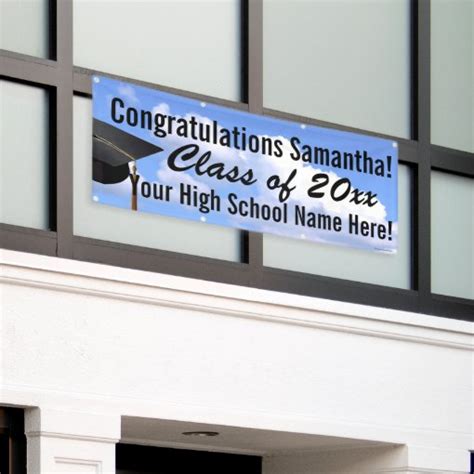 Personalized Outdoor Graduation Banner Blue Sky | Zazzle