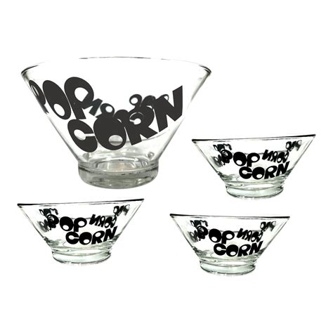 Vintage Retro 1970s Popcorn Glass Bowl - Set of 4 | Chairish