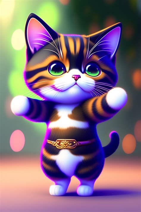 Lexica - Cute chibi cat dancing